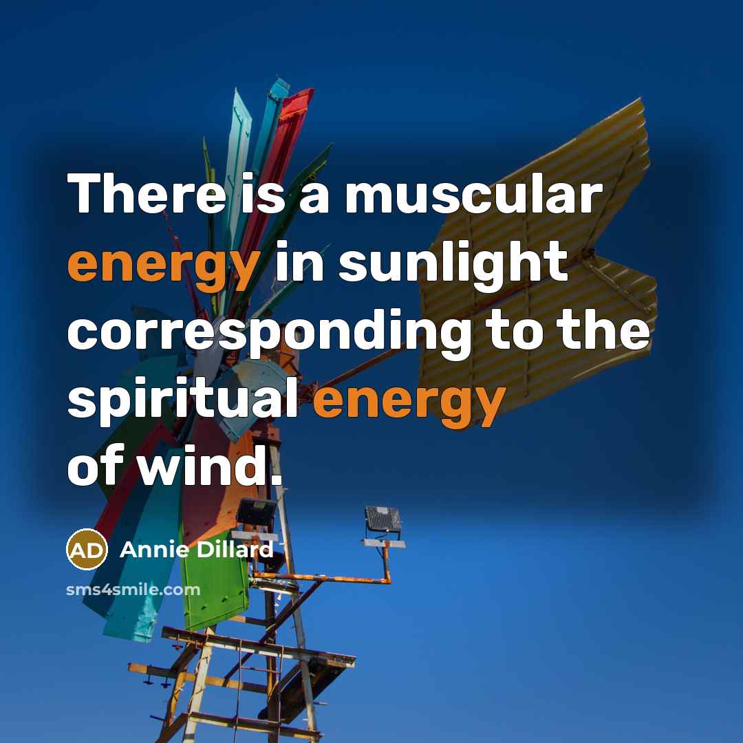 “There is a muscular energy in sunlight corresponding to the…” quote by Annie Dillard