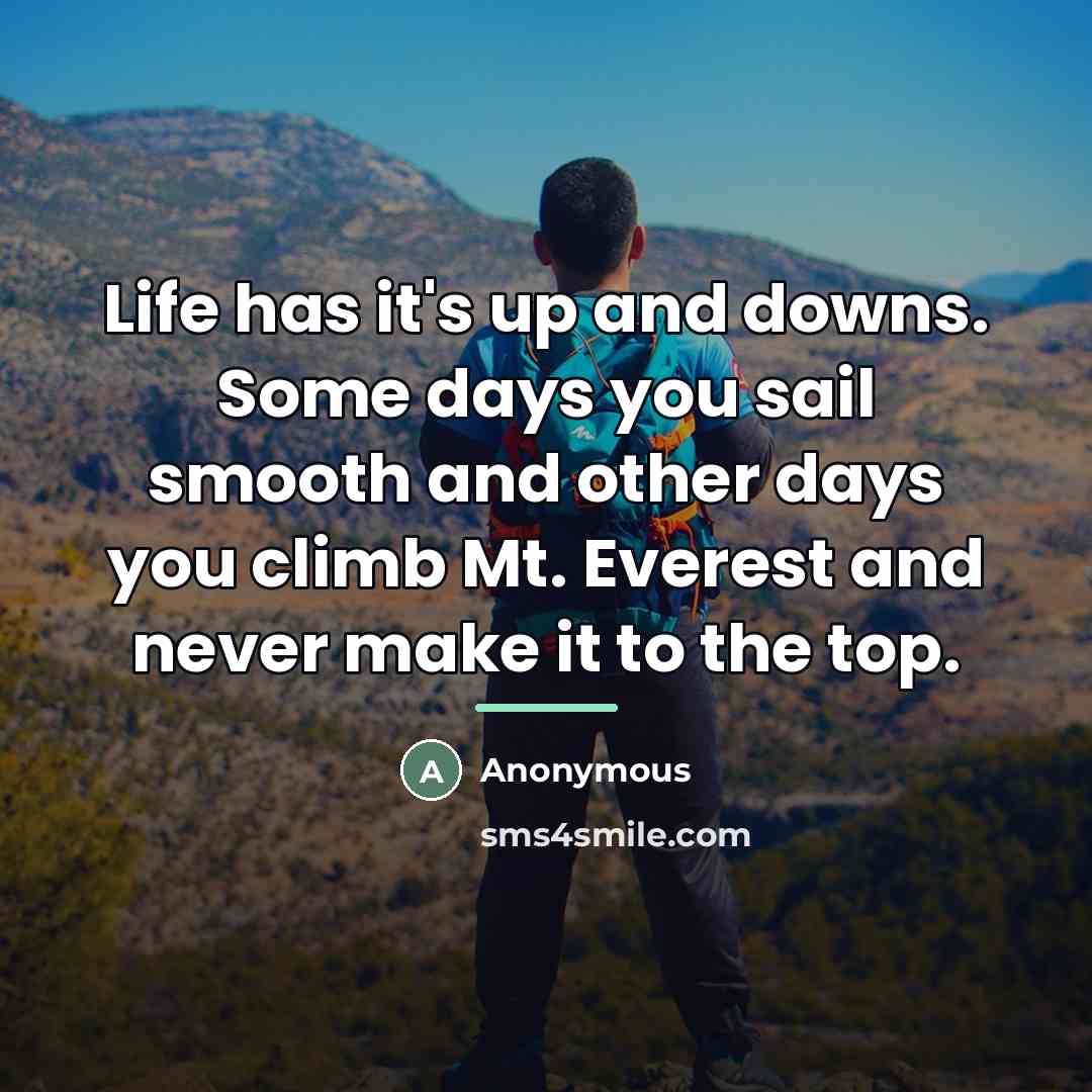 “Life has it's up and downs. Some days you sail…” quote by Anonymous