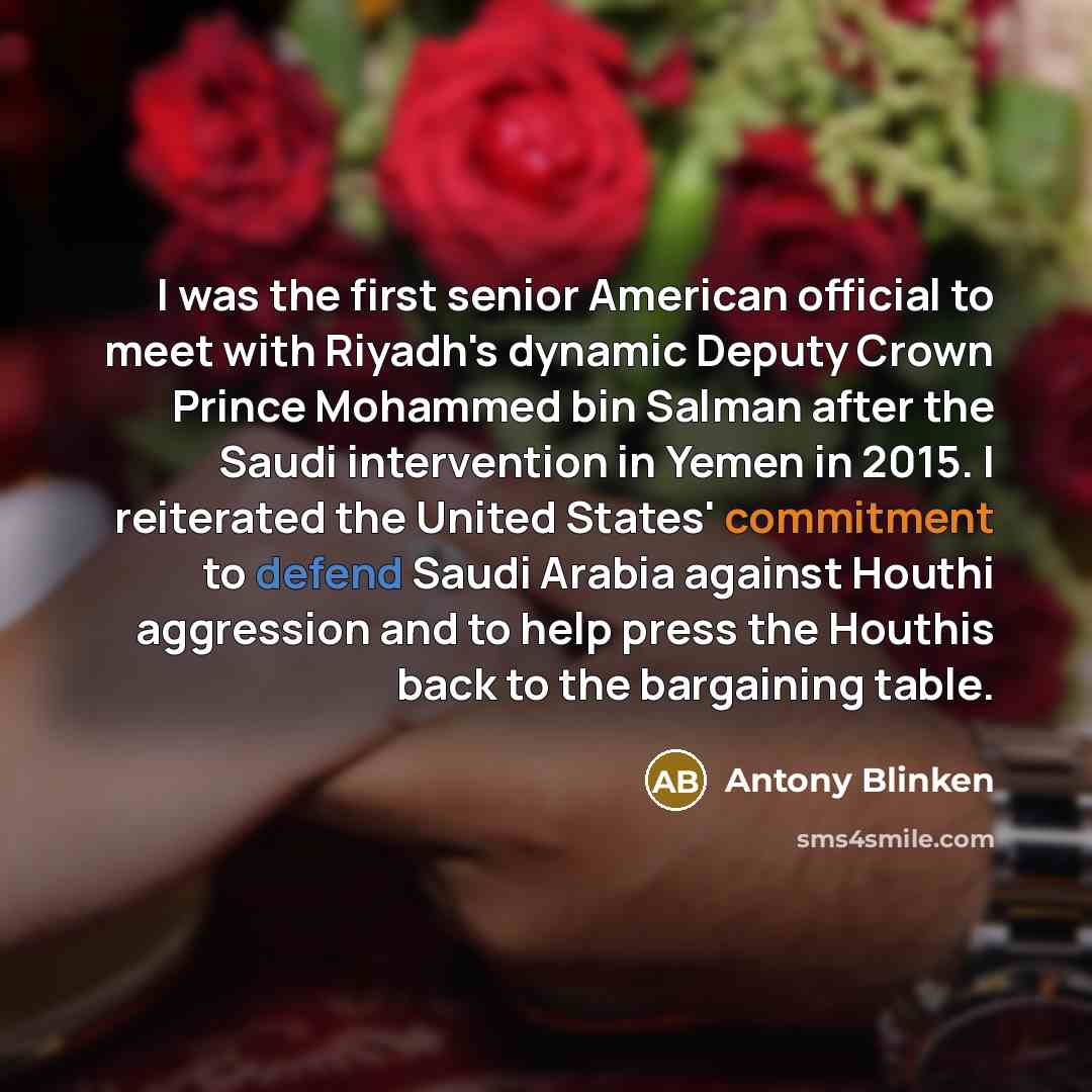 “I was the first senior American official to meet with…” quote by Antony Blinken