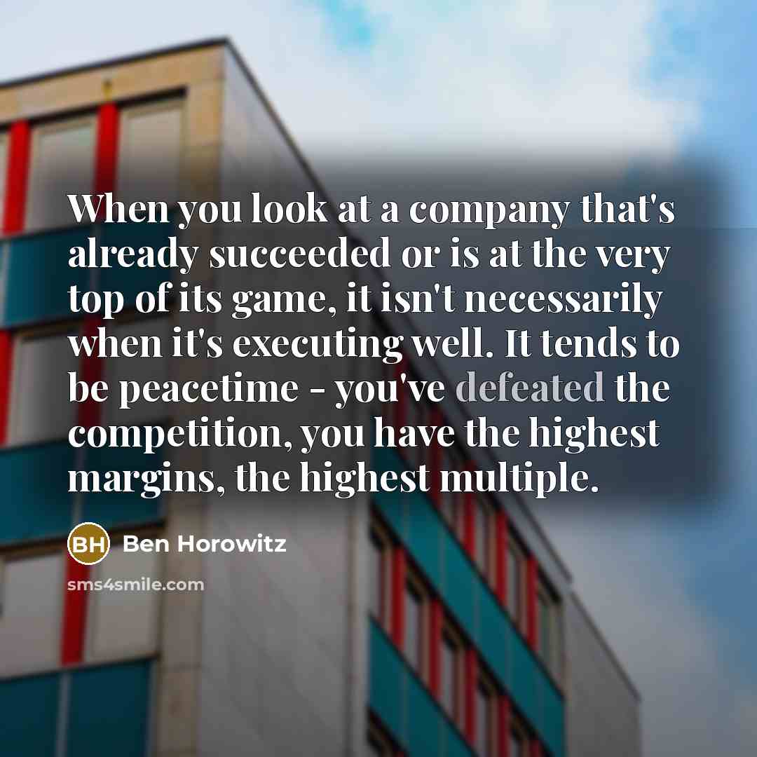 “When you look at a company that's already succeeded or…” quote by Ben Horowitz