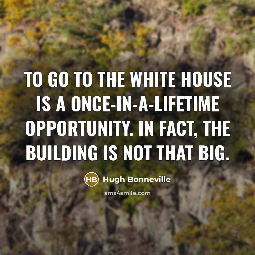 “To go to the White House is a once-in-a-lifetime opportunity.…” quote by Hugh Bonneville