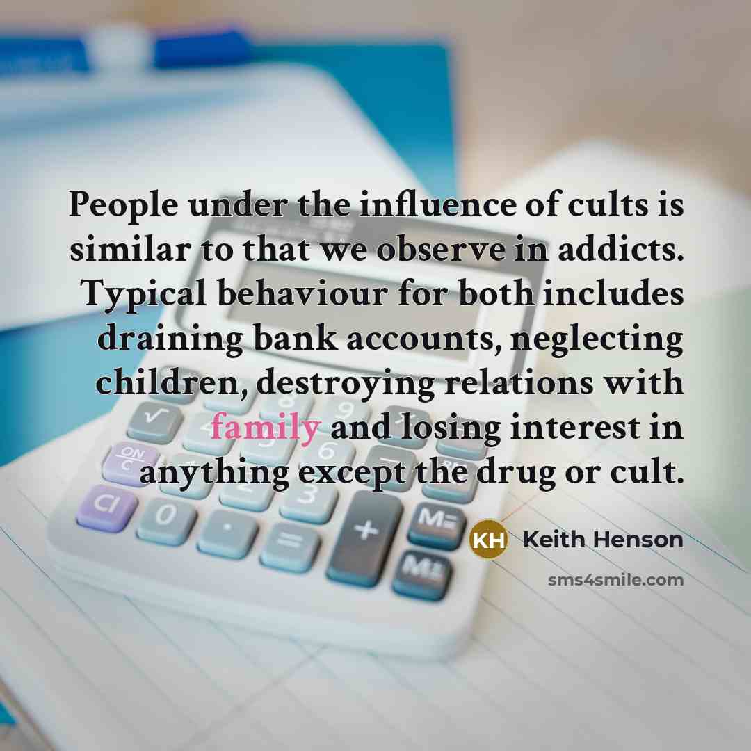 “People under the influence of cults is similar to that…” quote by Keith Henson