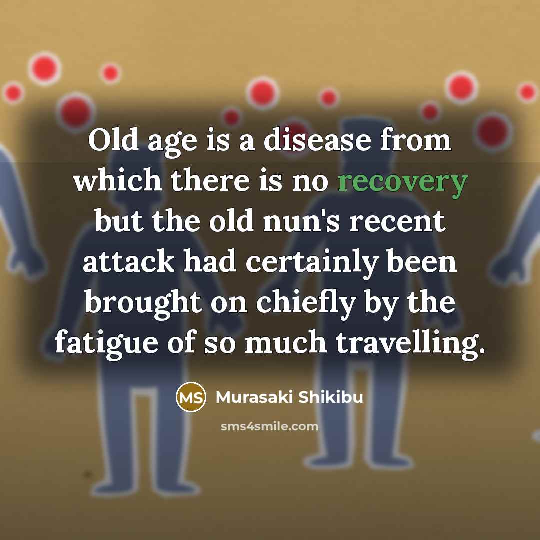 “Old age is a disease from which there is no…” quote by Murasaki Shikibu