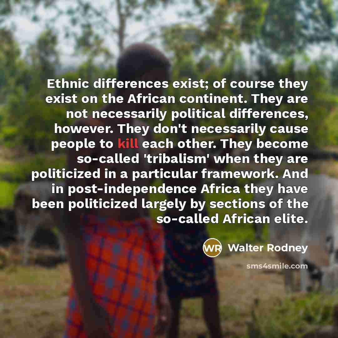 “Ethnic differences exist; of course they exist on the African…” quote by Walter Rodney