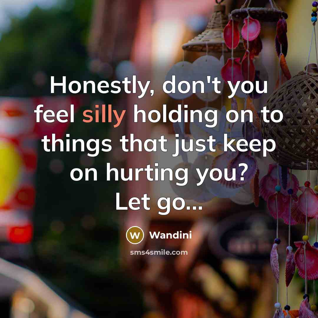 “Honestly, don't you feel silly holding on to things that…” quote by Wandini