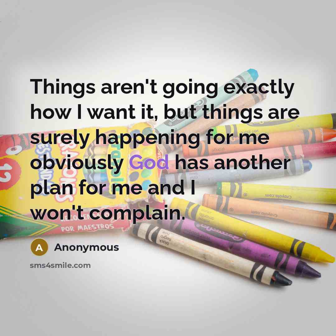 “Things aren't going exactly how I want it, but things…” quote by Anonymous