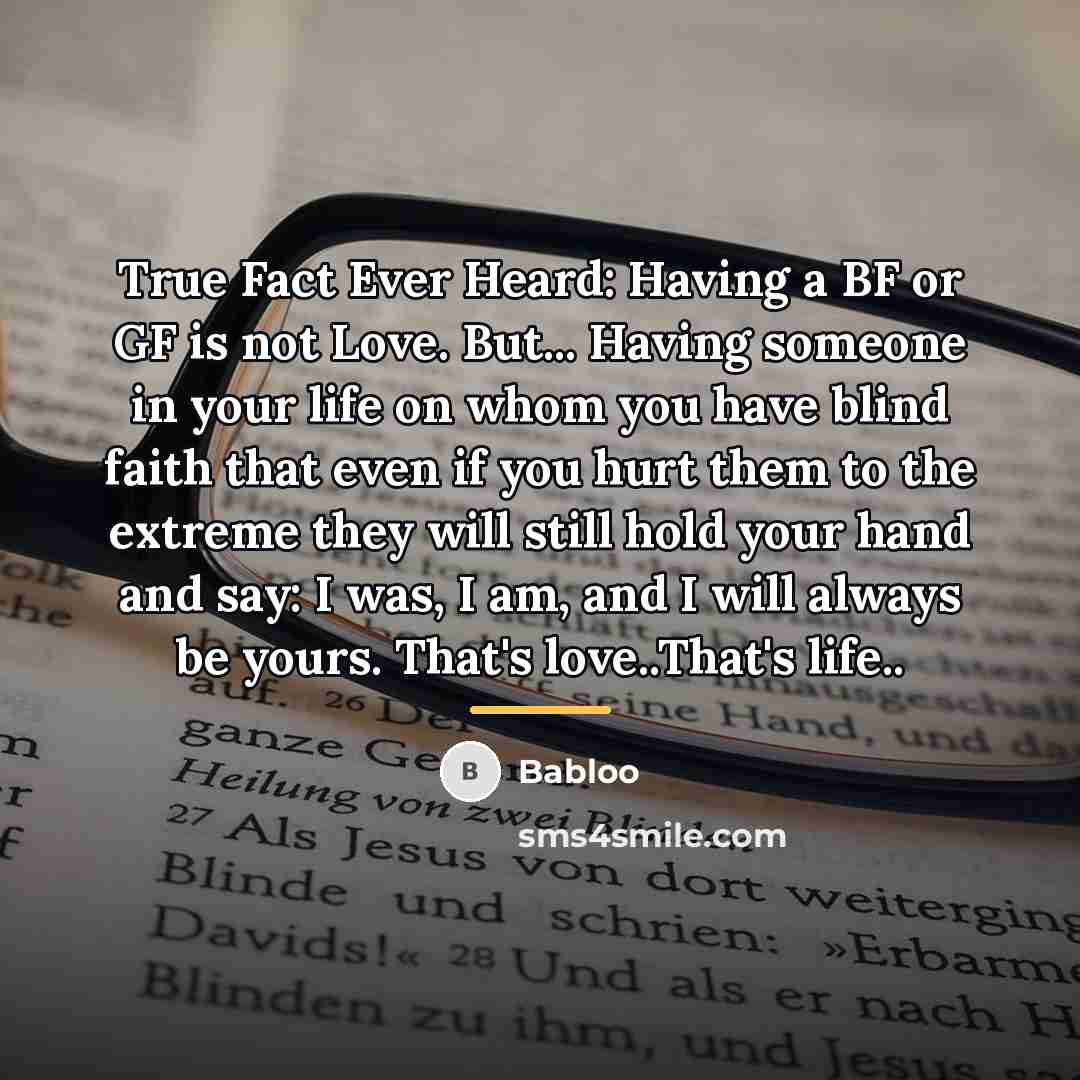 “True Fact Ever Heard: Having a BF or GF is…” quote by Babloo