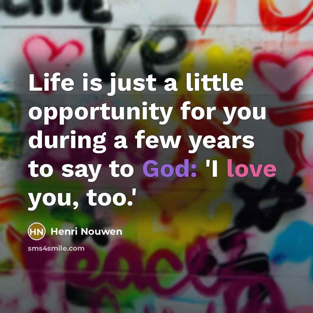 “Life is just a little opportunity for you during a…” quote by Henri Nouwen