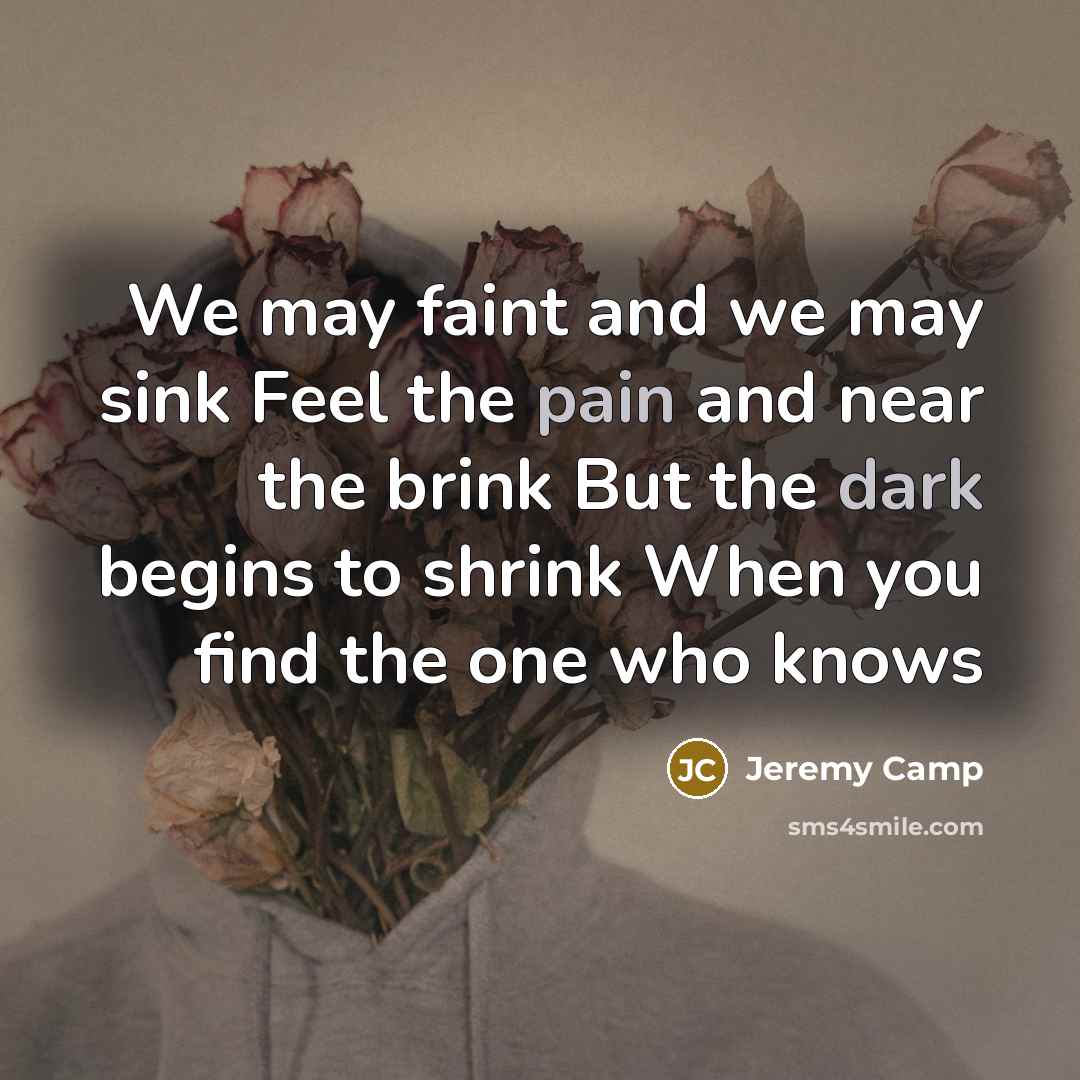 “We may faint and we may sink Feel the pain…” quote by Jeremy Camp