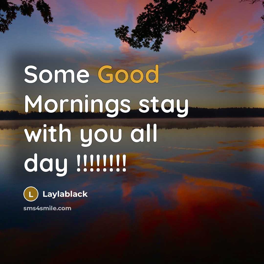 “Some Good Mornings stay with you all day !!!!!!!!…” quote by Laylablack