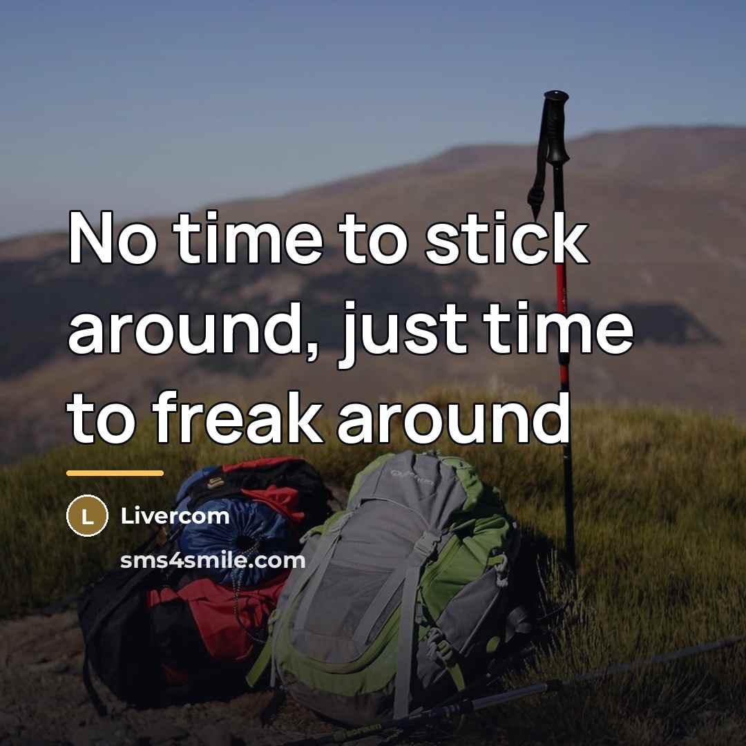 “No time to stick around, just time to freak around…” quote by Livercom