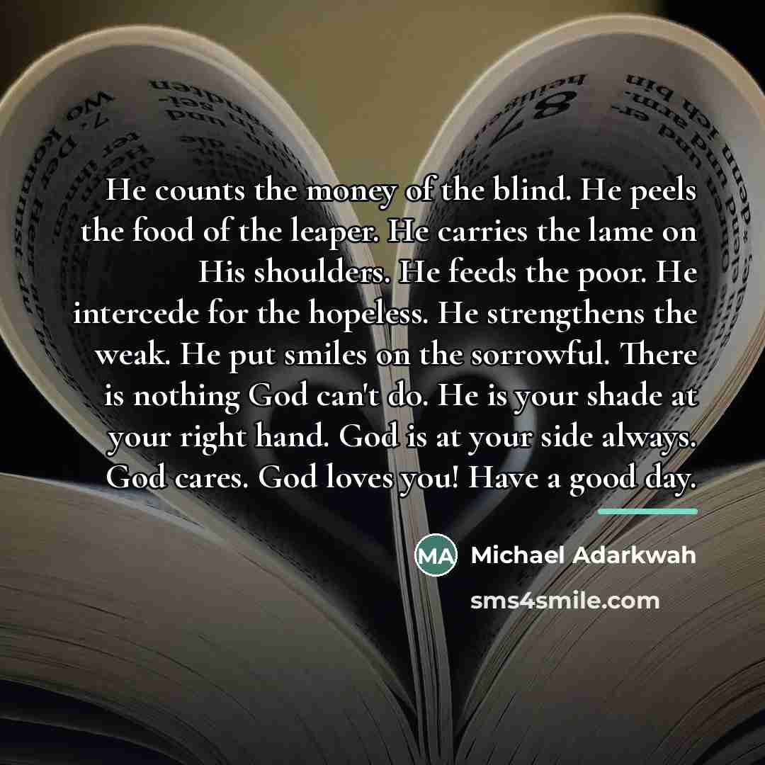“He counts the money of the blind. He peels the…” quote by Michael Adarkwah
