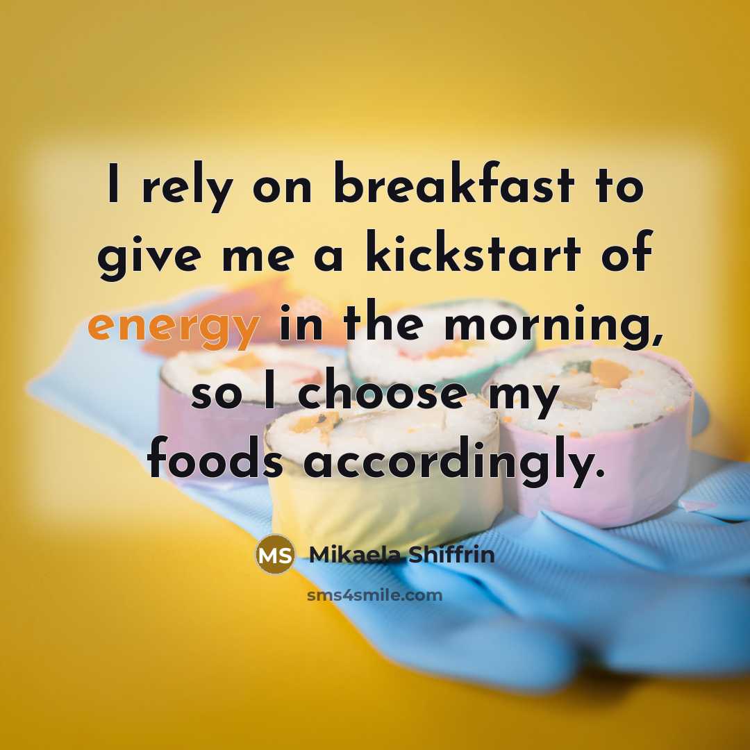 “I rely on breakfast to give me a kickstart of…” quote by Mikaela Shiffrin