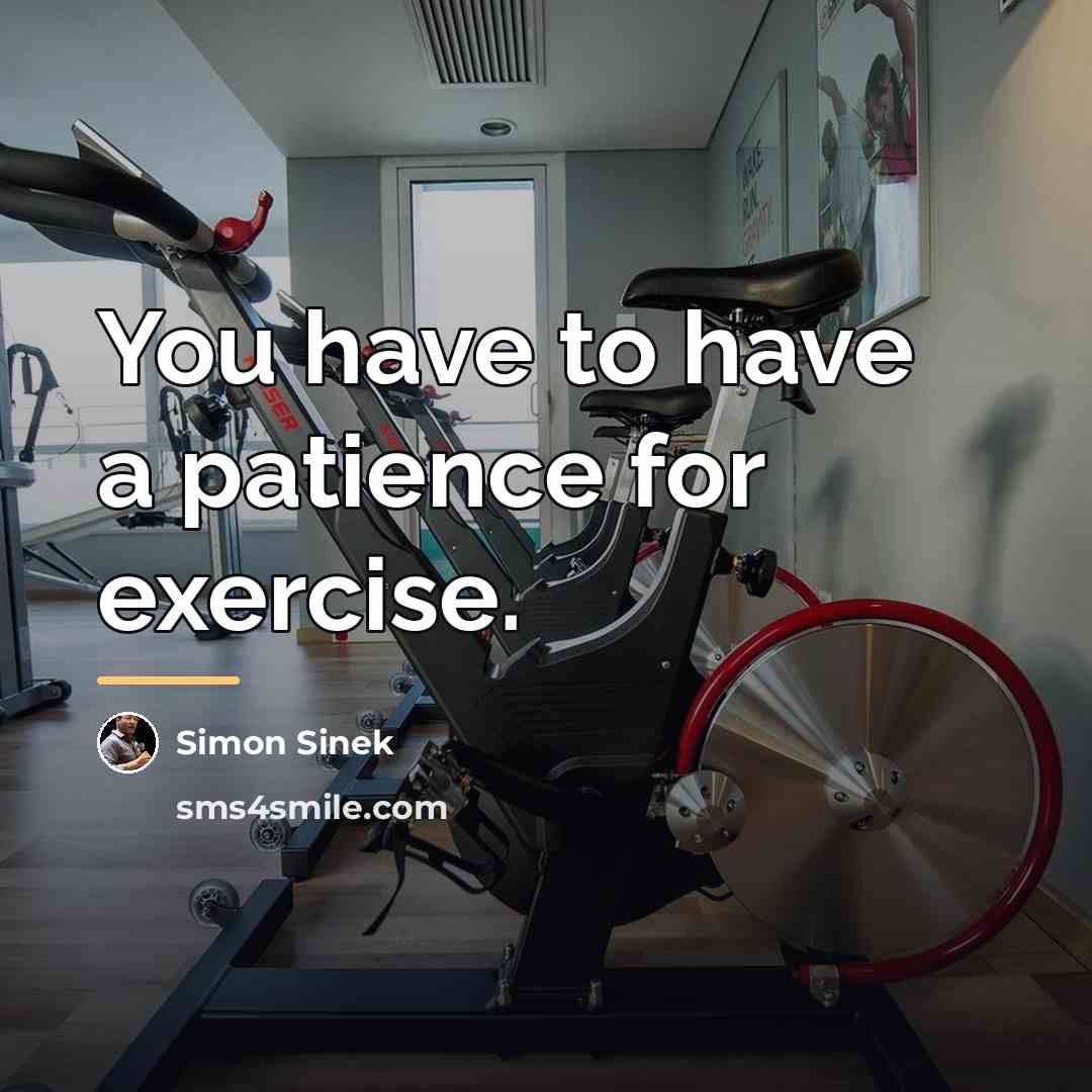 “You have to have a patience for exercise.…” quote by Simon Sinek