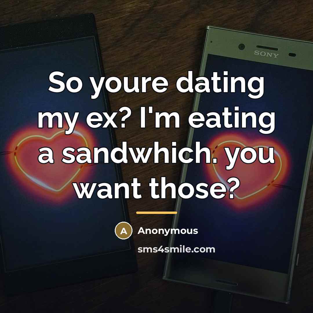 “So youre dating my ex? I'm eating a sandwhich. you…” quote by Anonymous