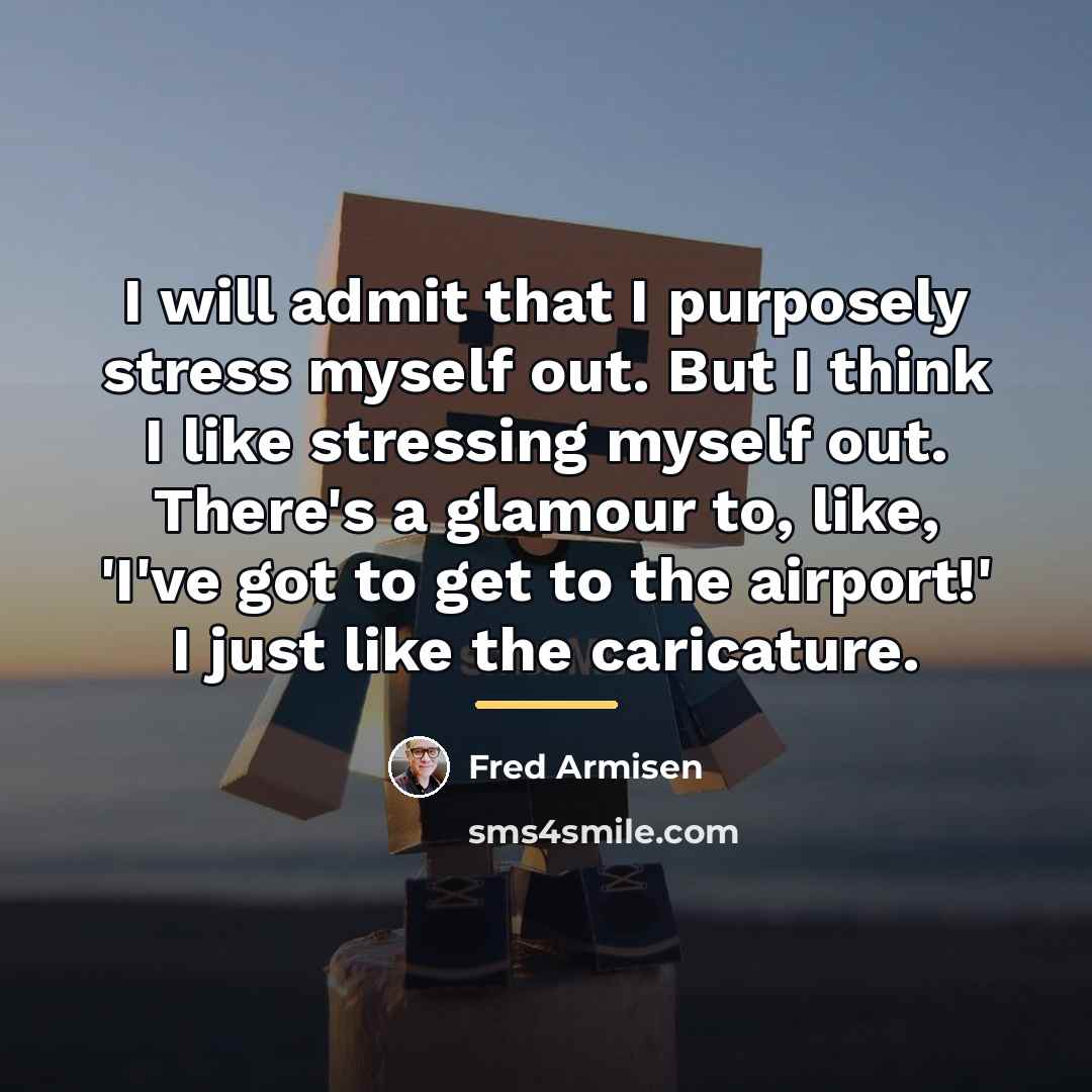 “I will admit that I purposely stress myself out. But…” quote by Fred Armisen