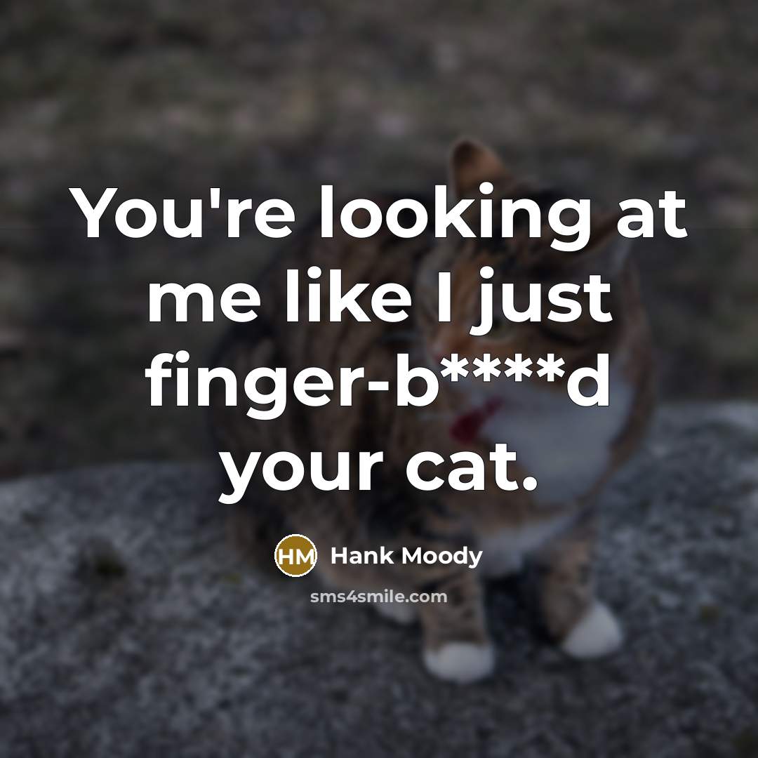 “You're looking at me like I just finger-b****d your cat.…” quote by Hank Moody