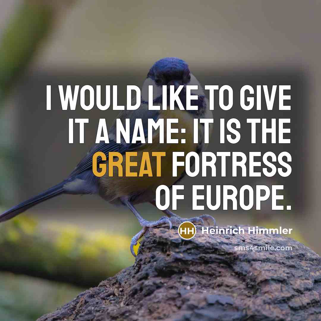 “I would like to give it a name: it is…” quote by Heinrich Himmler