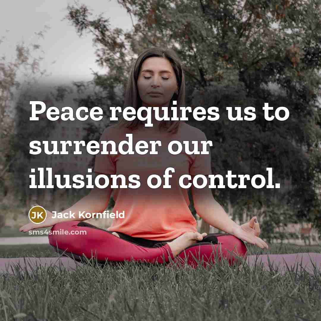 “Peace requires us to surrender our illusions of control.…” quote by Jack Kornfield
