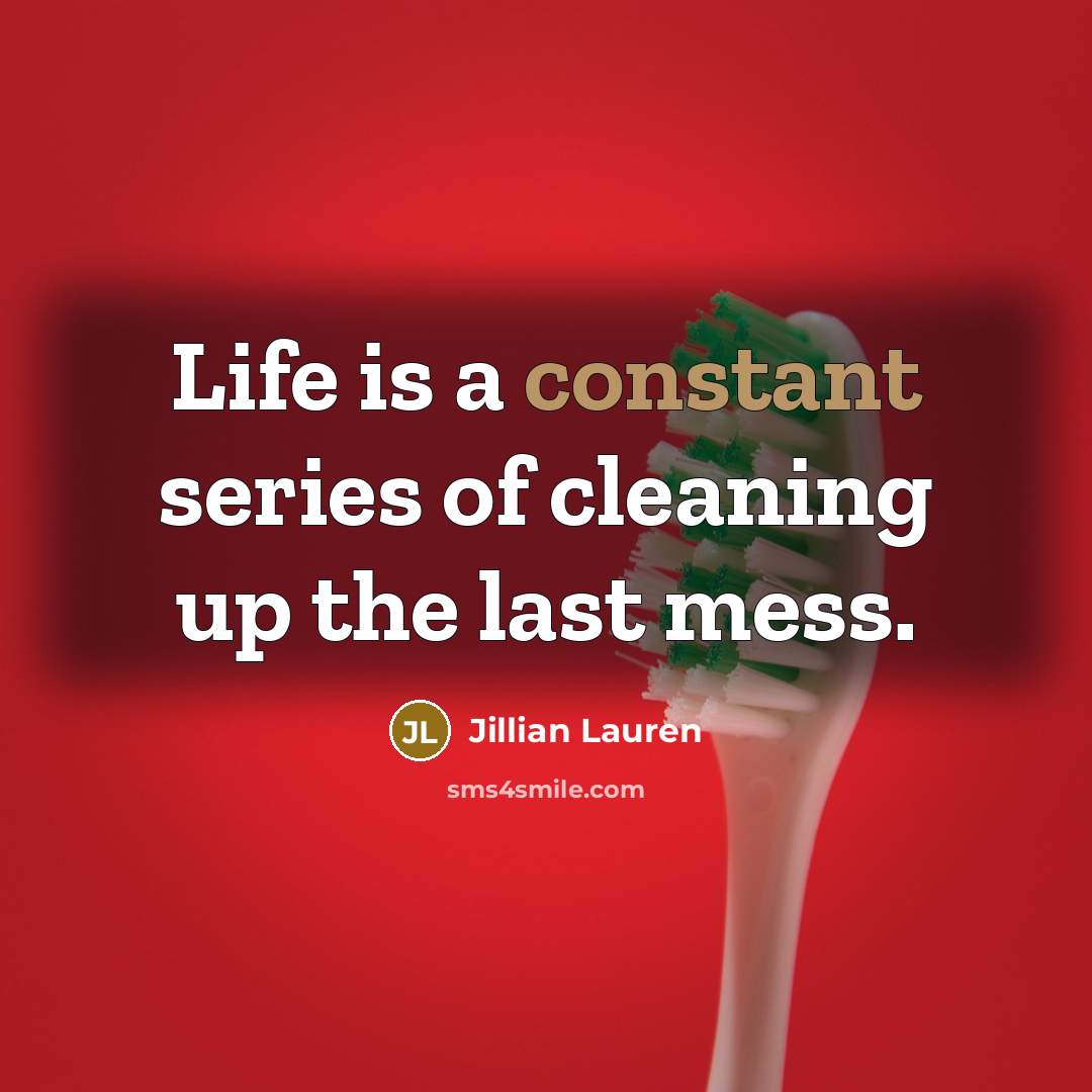 “Life is a constant series of cleaning up the last…” quote by Jillian Lauren