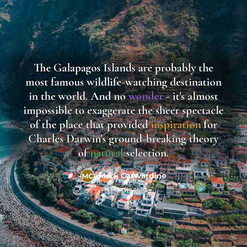 “The Galapagos Islands are probably the most famous wildlife-watching destination…” quote by Mark Carwardine