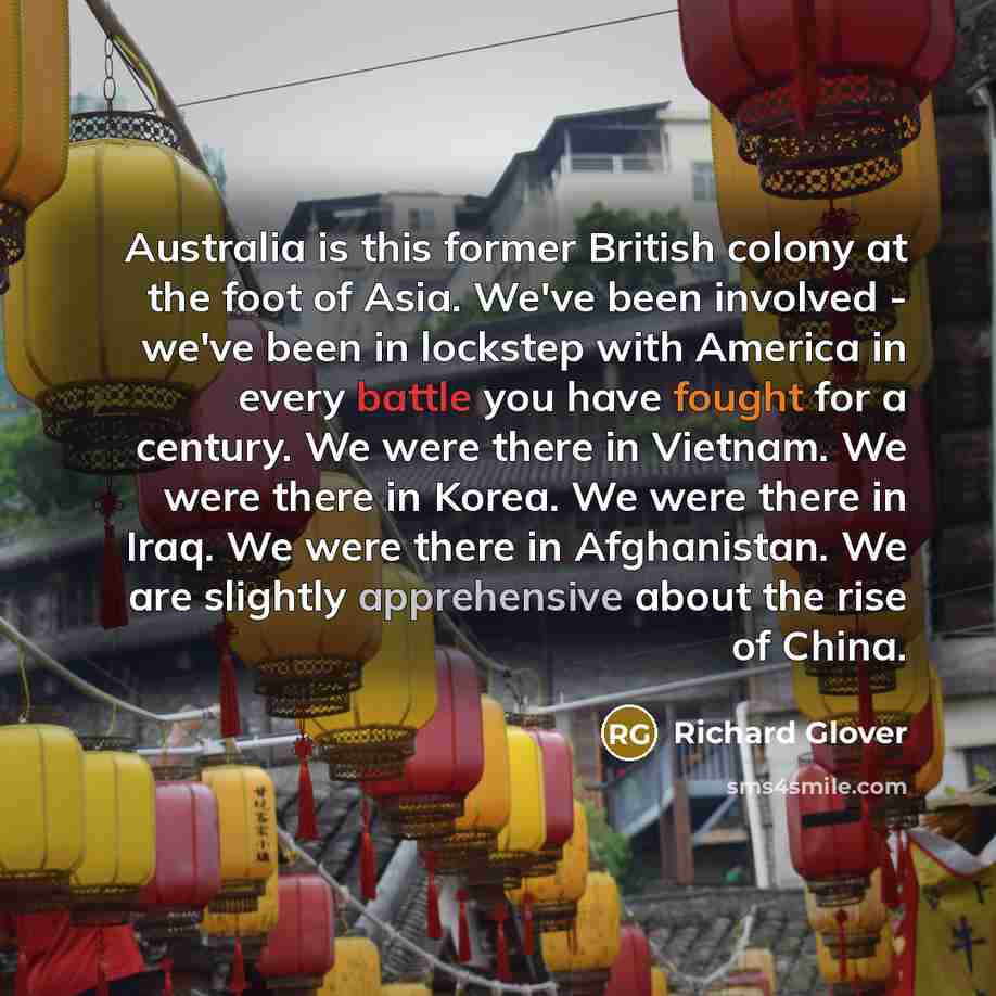“Australia is this former British colony at the foot of…” quote by Richard Glover