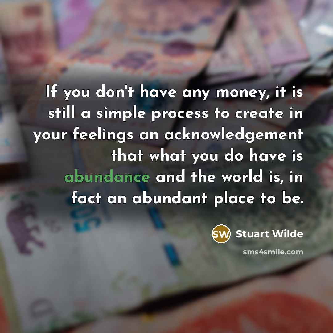 “If you don't have any money, it is still a…” quote by Stuart Wilde