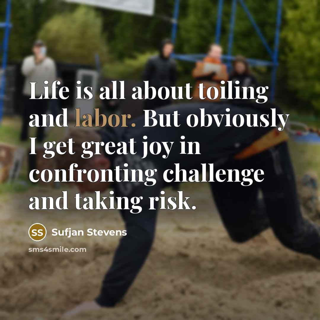 “Life is all about toiling and labor. But obviously I…” quote by Sufjan Stevens