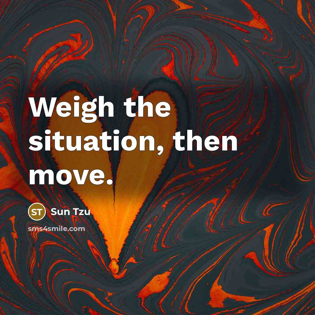 “Weigh the situation, then move.…” quote by Sun Tzu