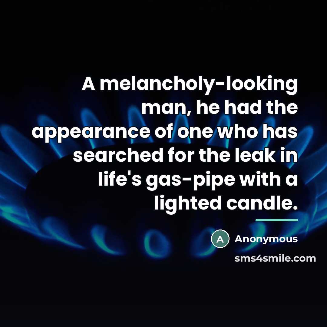 “A melancholy-looking man, he had the appearance of one who…” quote by Anonymous