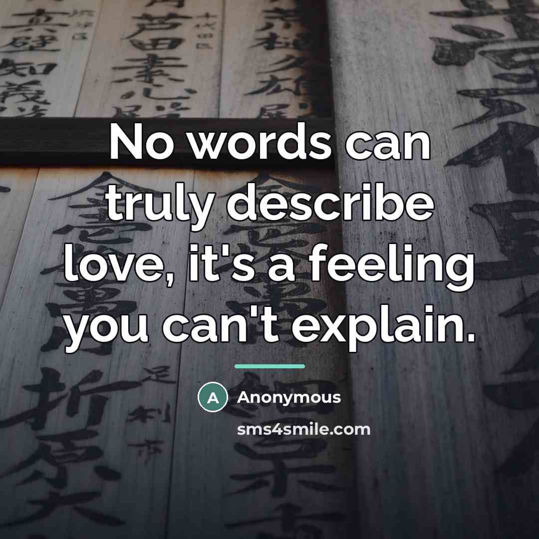 “No words can truly describe love, it's a feeling you…” quote by Anonymous