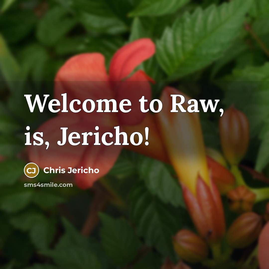 “Welcome to Raw, is, Jericho!…” quote by Chris Jericho