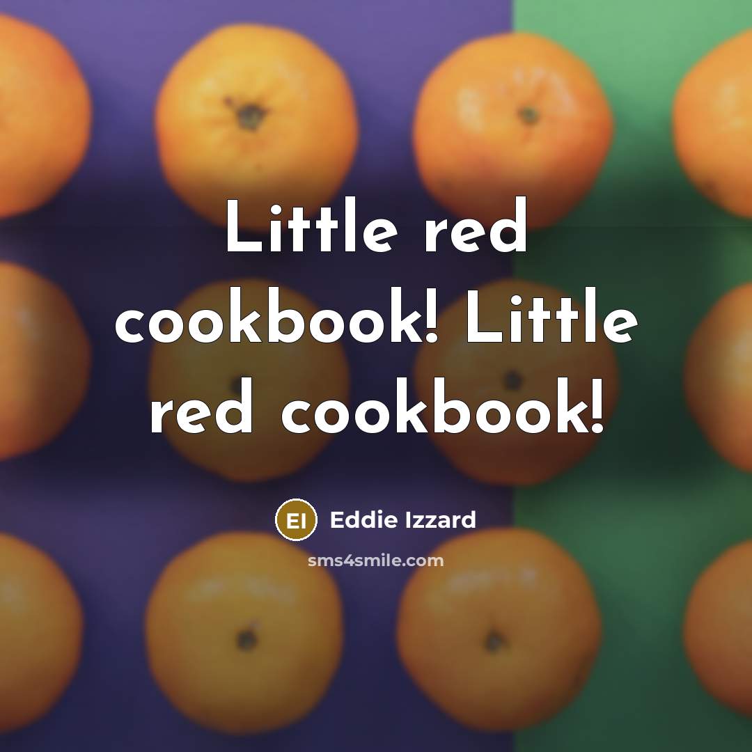 “Little red cookbook! Little red cookbook!…” quote by Eddie Izzard