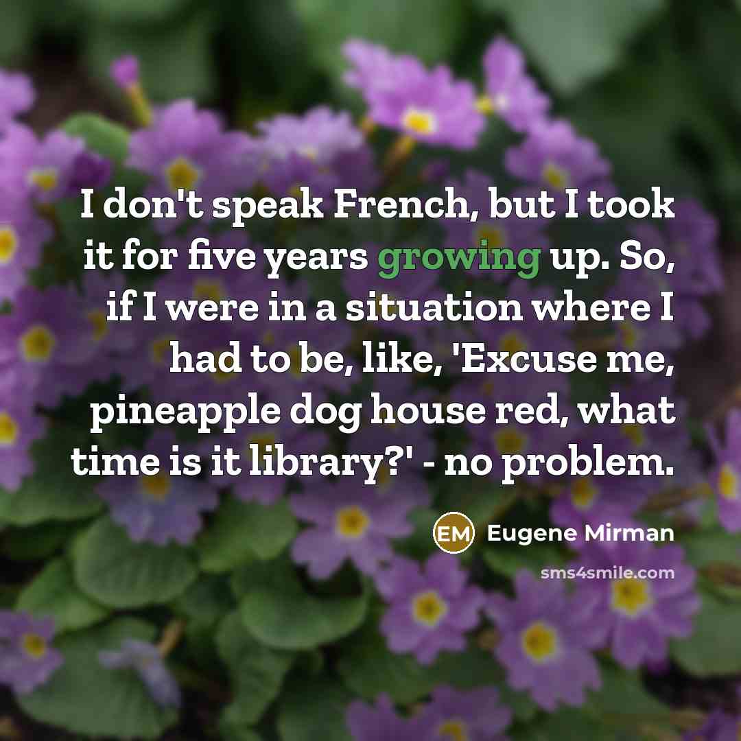 “I don't speak French, but I took it for five…” quote by Eugene Mirman