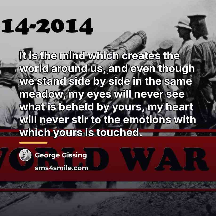 “It is the mind which creates the world around us,…” quote by George Gissing