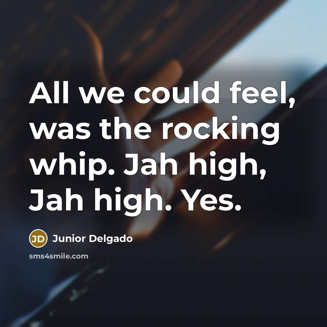 “All we could feel, was the rocking whip. Jah high,…” quote by Junior Delgado