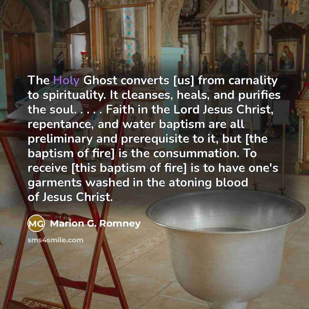 “The Holy Ghost converts [us] from carnality to spirituality. It…” quote by Marion G. Romney