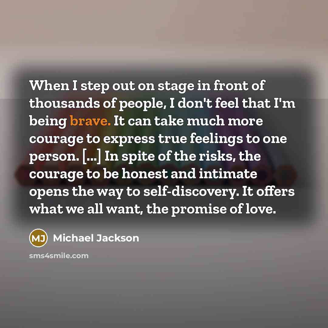 “When I step out on stage in front of thousands…” quote by Michael Jackson