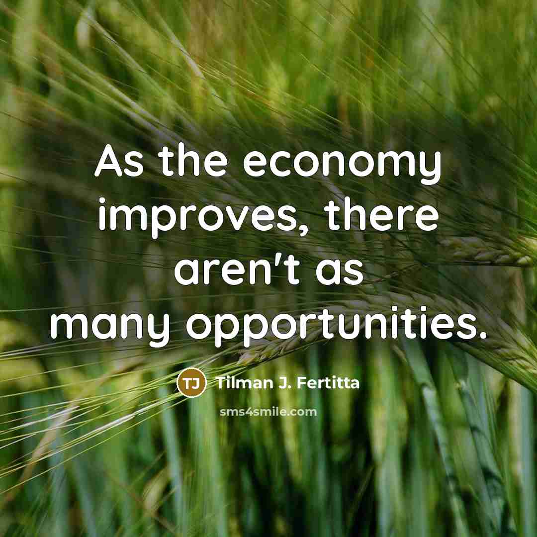 “As the economy improves, there aren't as many opportunities.…” quote by Tilman J. Fertitta