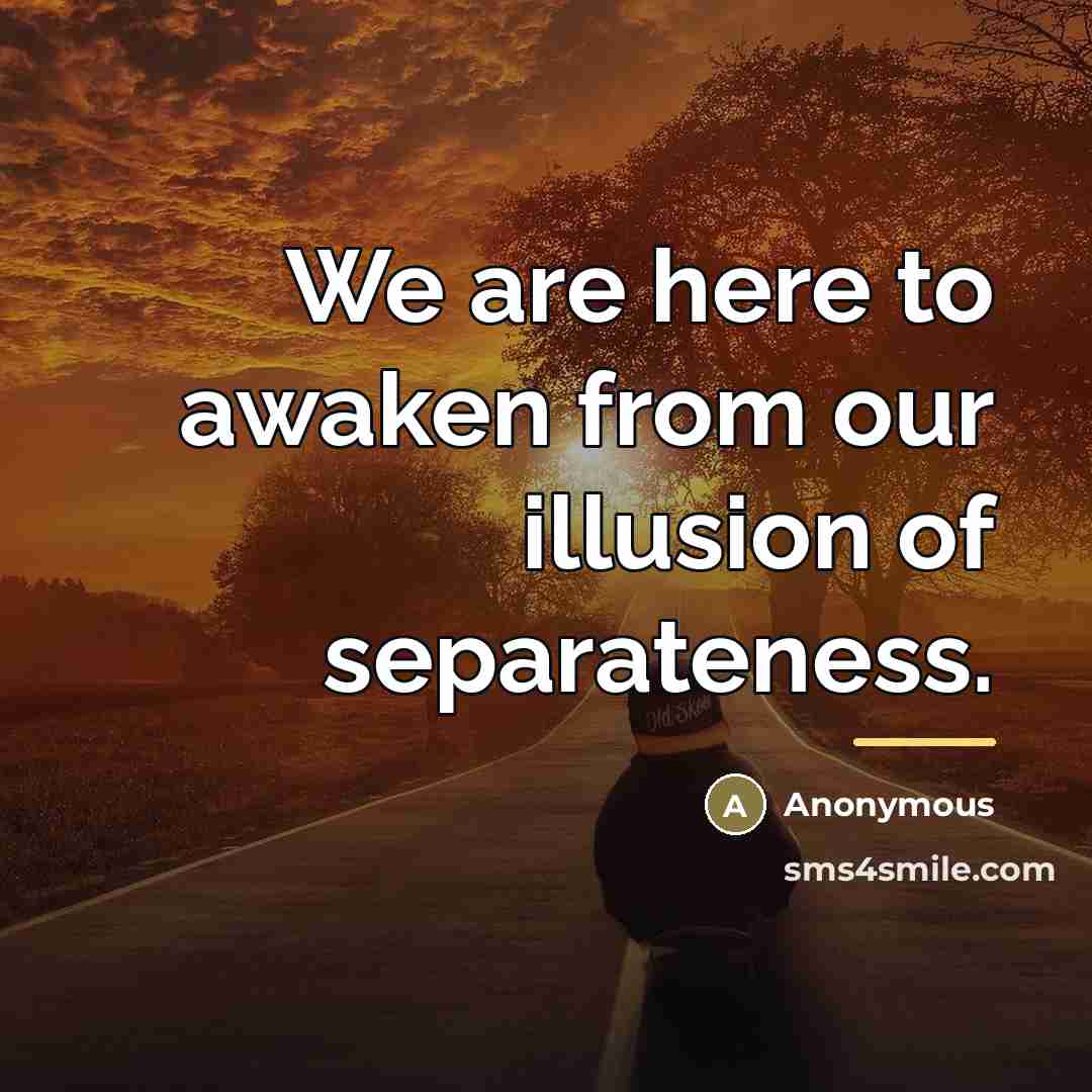“We are here to awaken from our illusion of separateness.…” quote by Anonymous