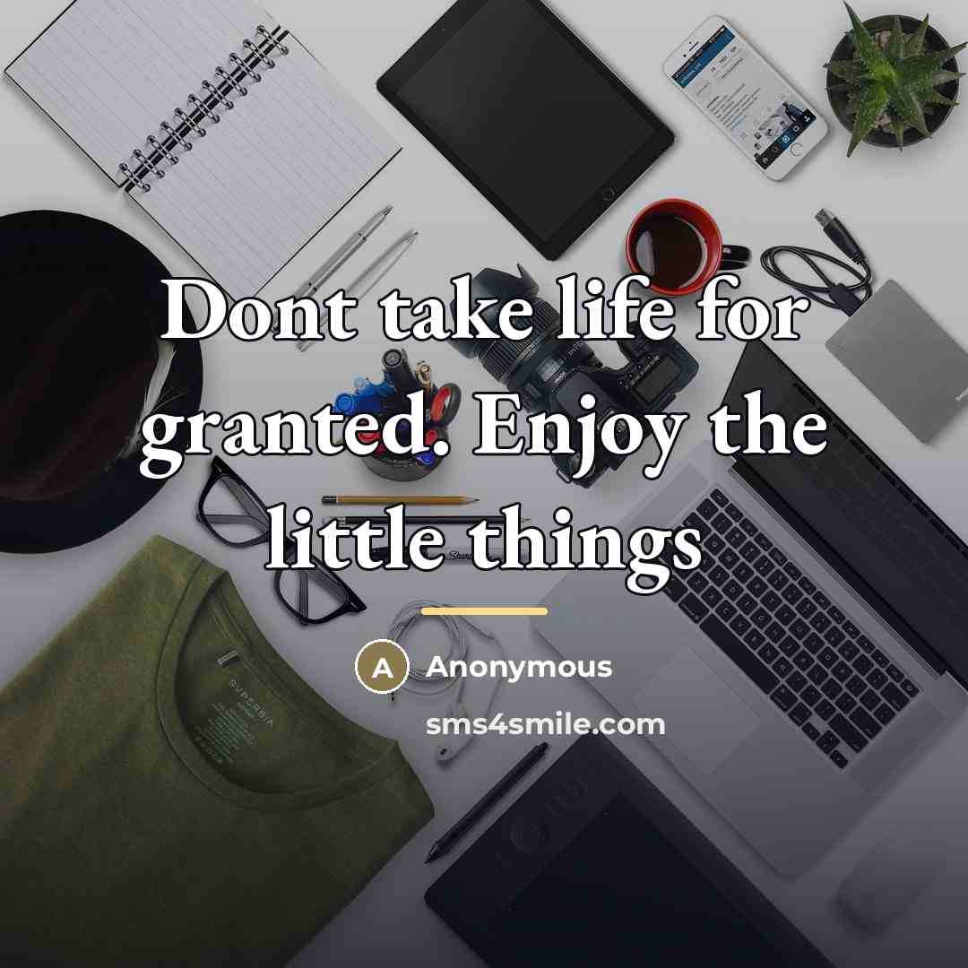 “Dont take life for granted. Enjoy the little things…” quote by Anonymous