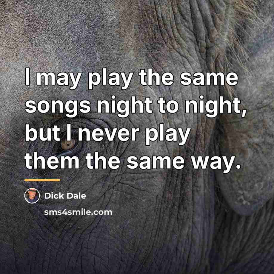 “I may play the same songs night to night, but…” quote by Dick Dale