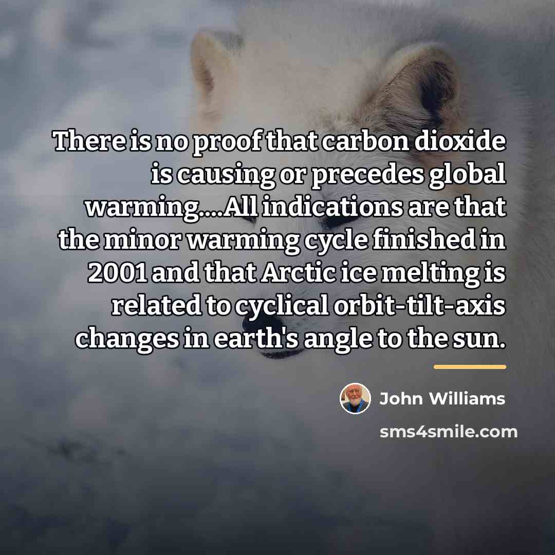“There is no proof that carbon dioxide is causing or…” quote by John Williams