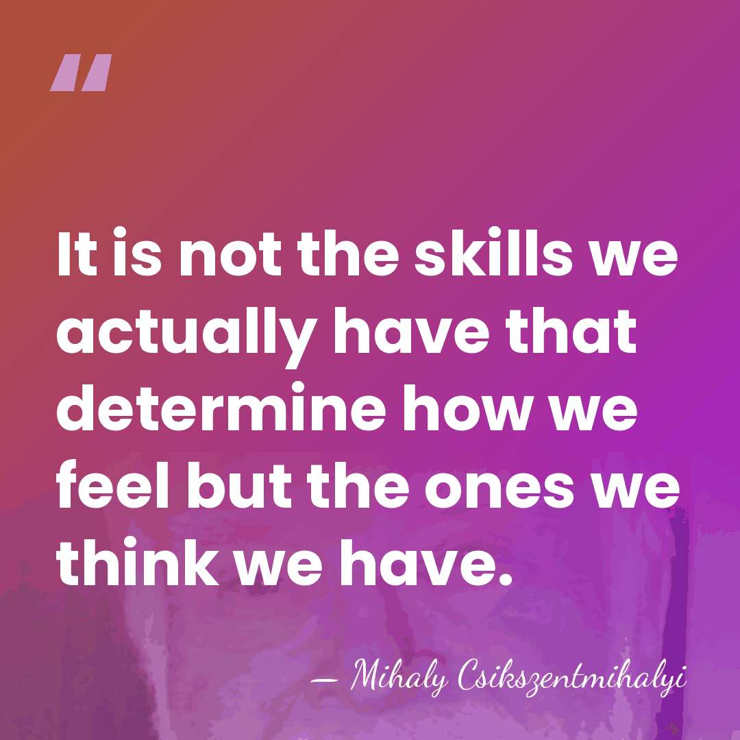 It is not the skills we actually have that determine how we&hellip; - Mihaly Csikszentmihalyi