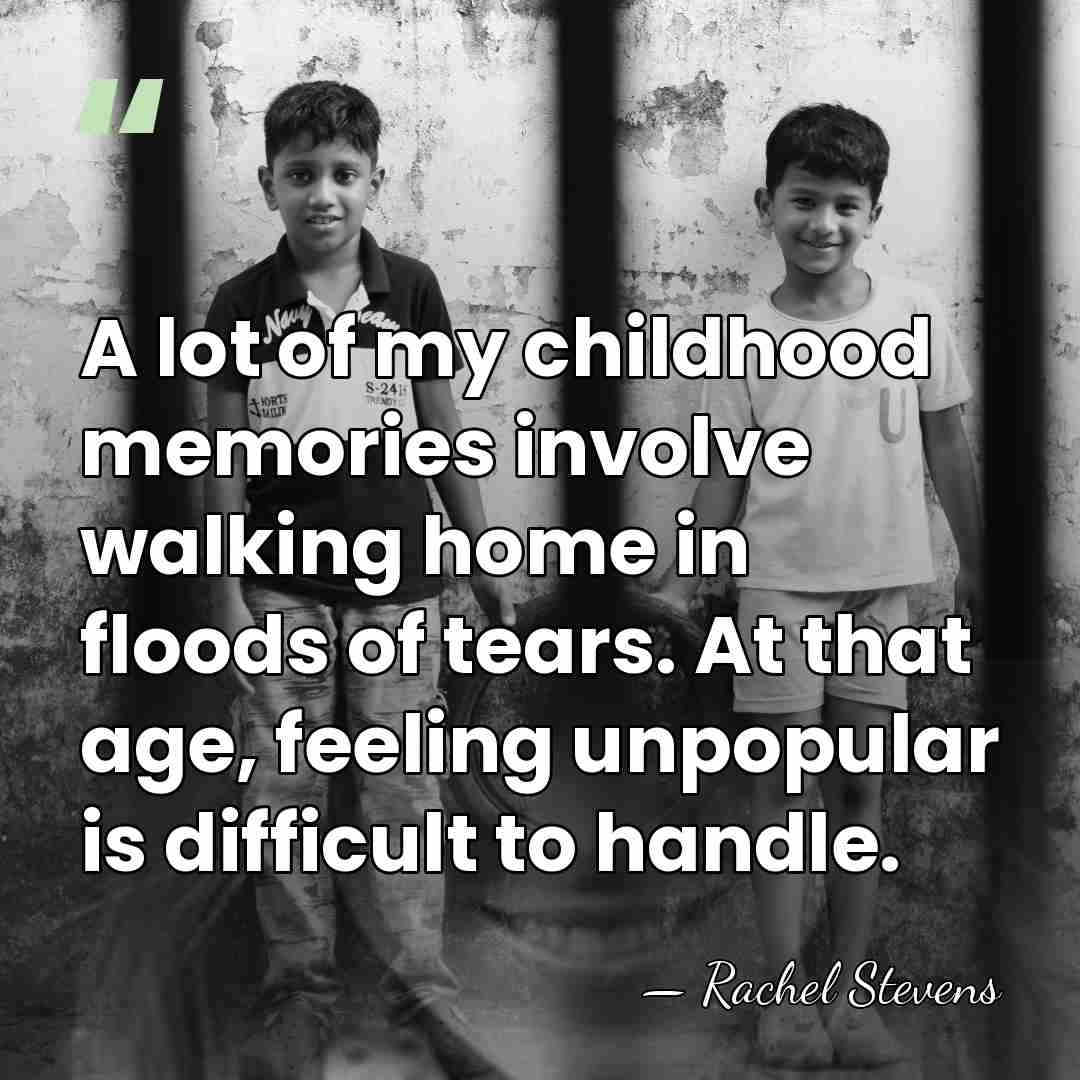 A lot of my childhood memories involve walking home in floods of&hellip; - Rachel Stevens
