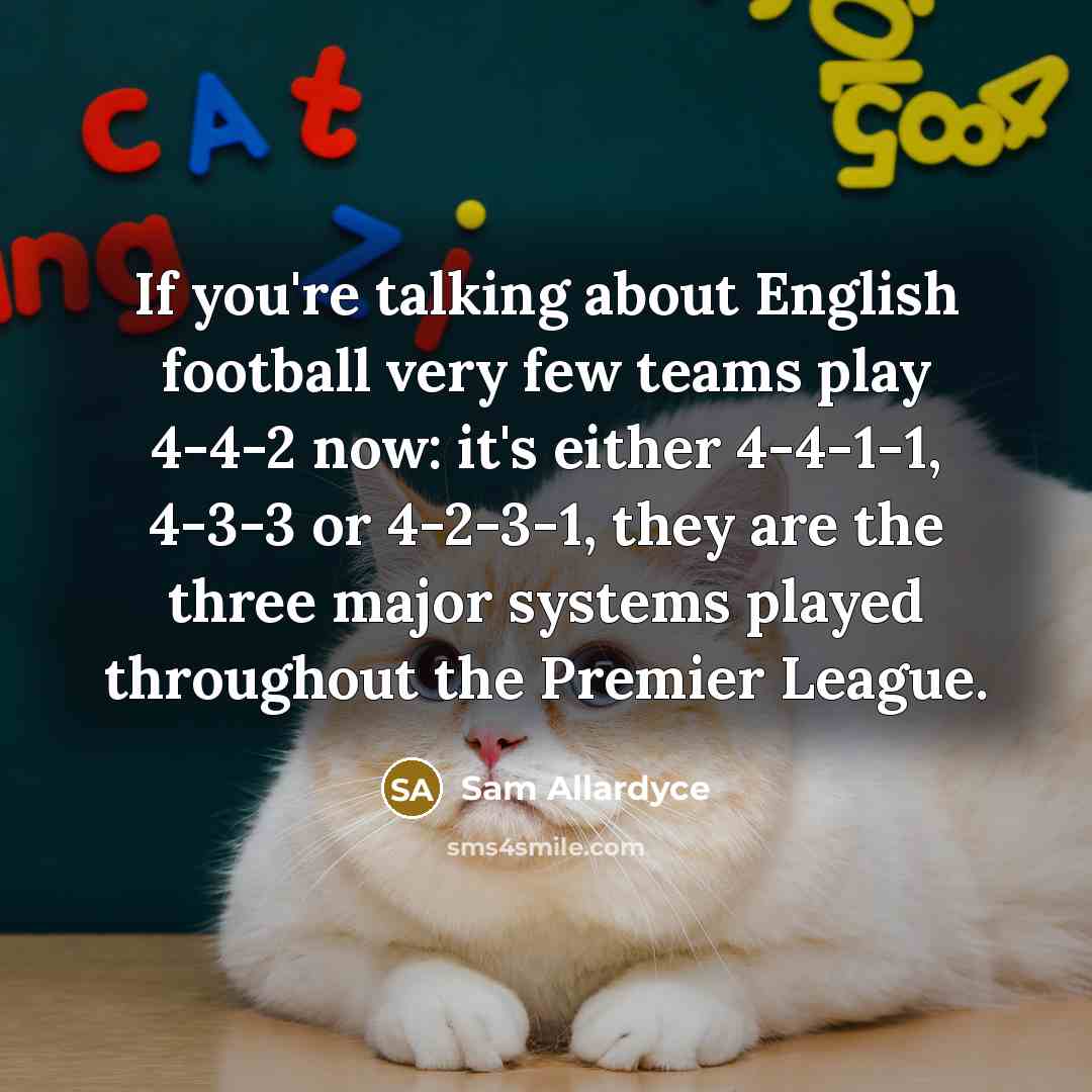 “If you're talking about English football very few teams play…” quote by Sam Allardyce