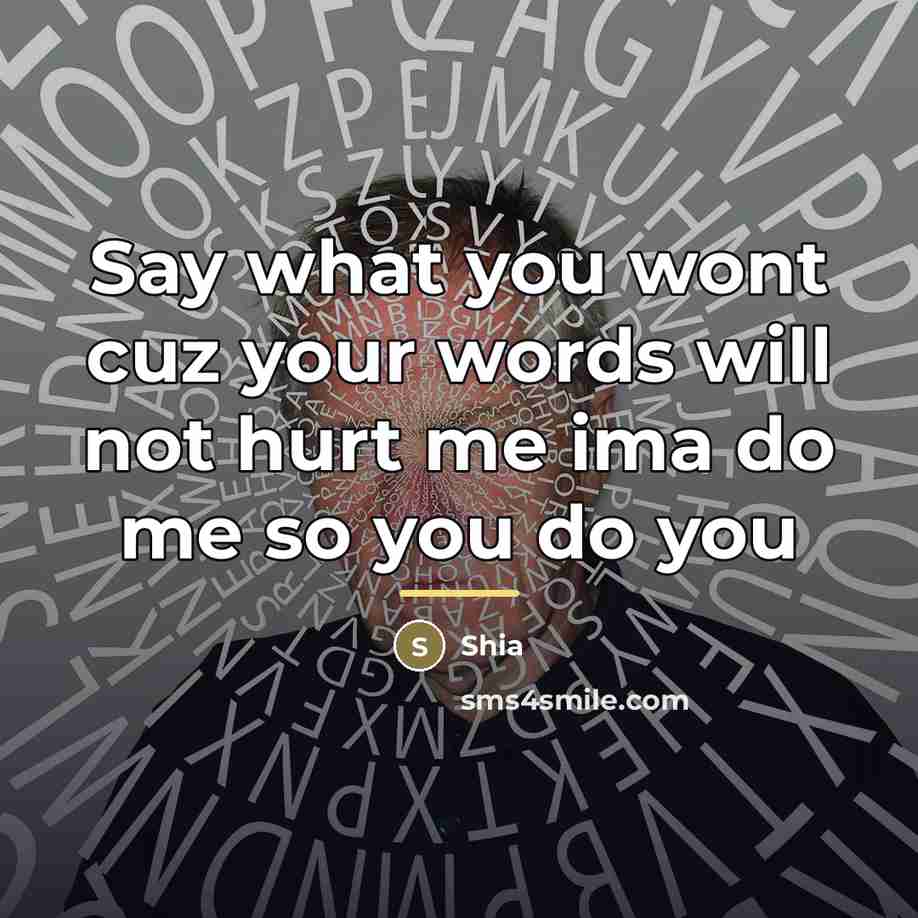 “Say what you wont cuz your words will not hurt…” quote by Shia