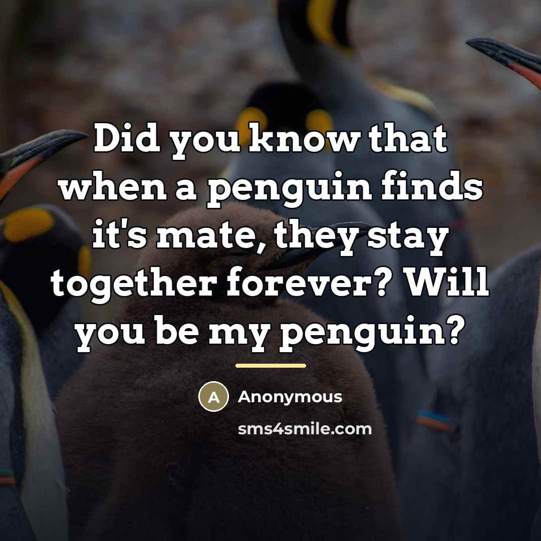 “Did you know that when a penguin finds it's mate,…” quote by Anonymous