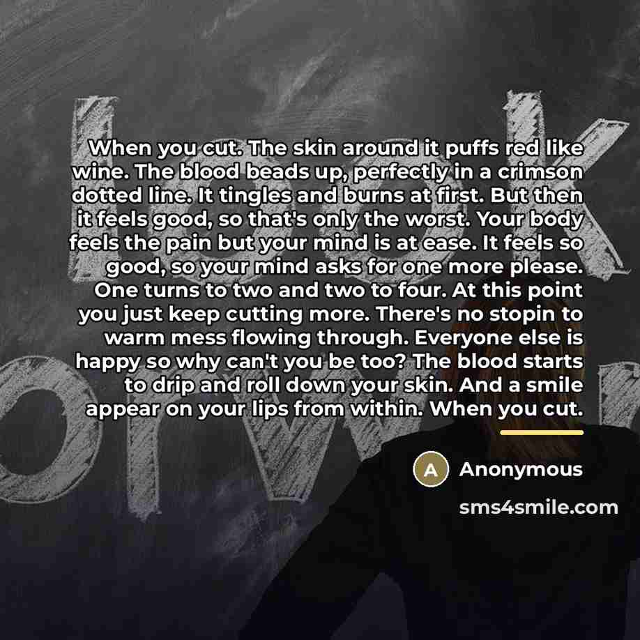 “When you cut. The skin around it puffs red like…” quote by Anonymous