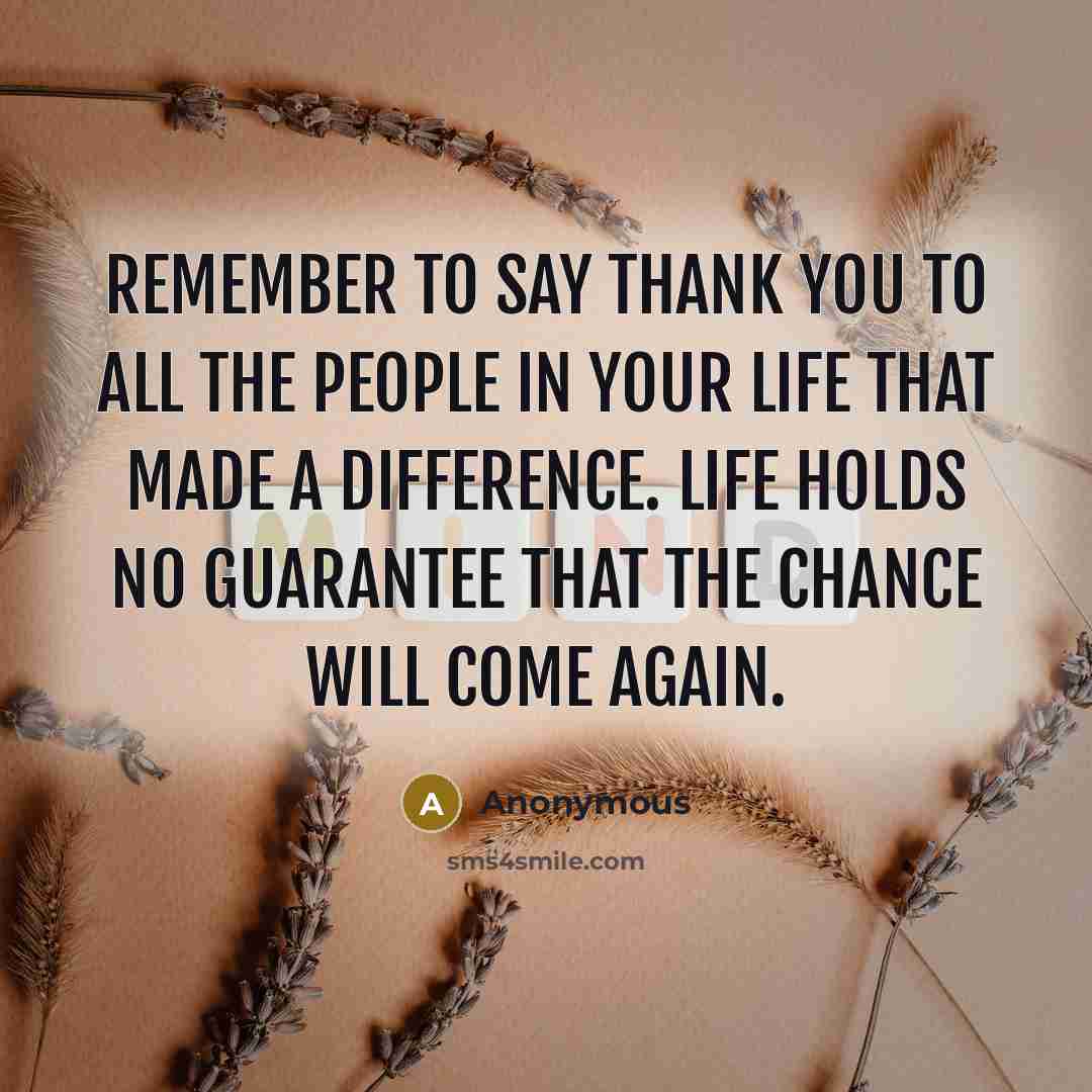 “Remember to say thank you to all the people in…” quote by Anonymous